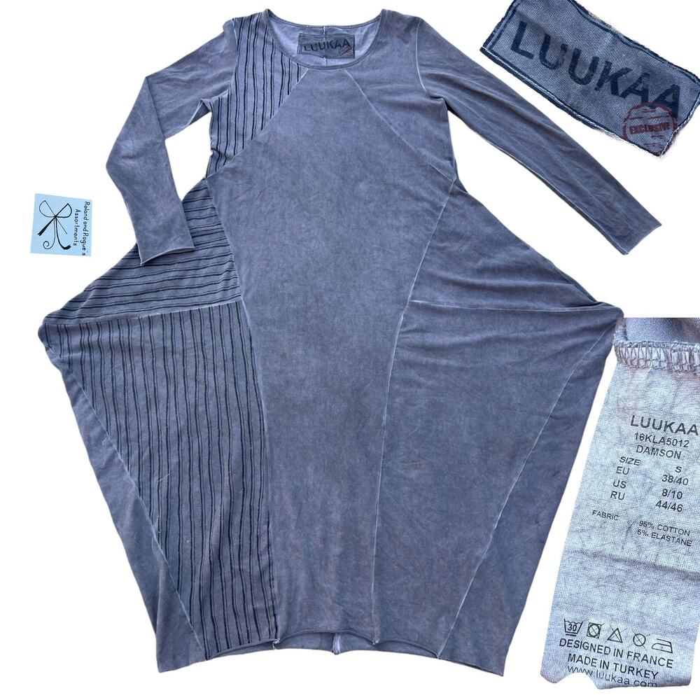LUUKAA Exclusive Damson Lagenlook Witchy Artsy Dress Sz S